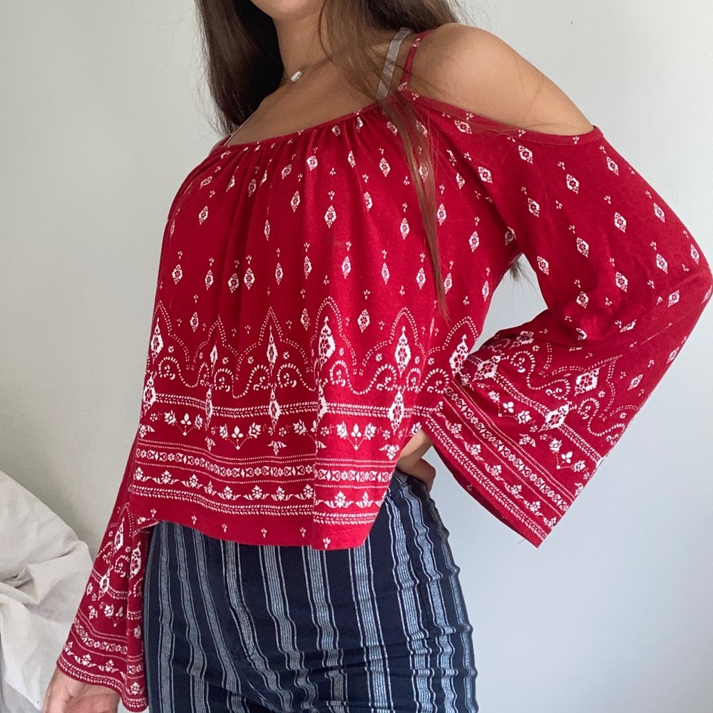 Red Coachella Style Top